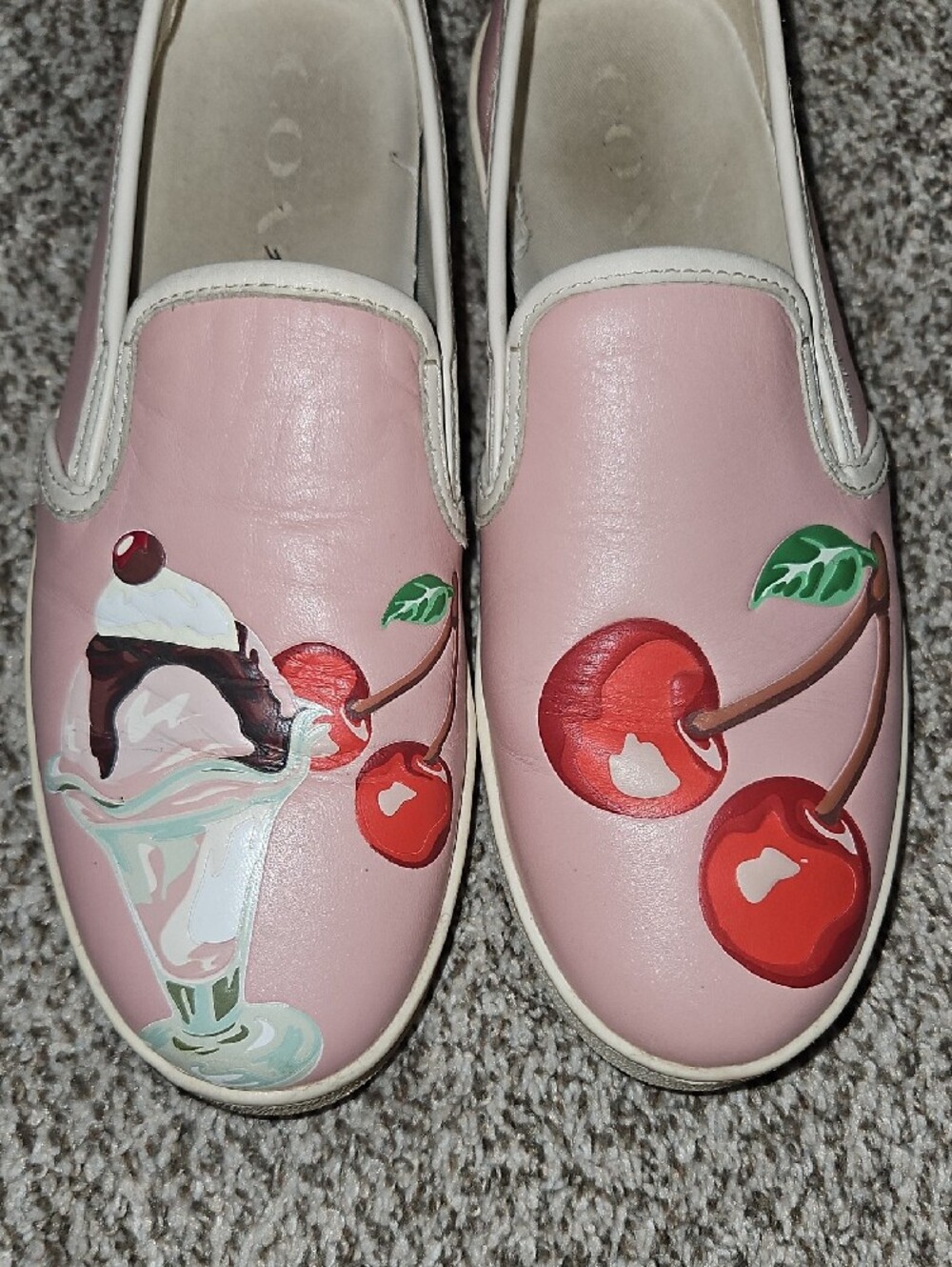 Coach Pink Slip-On Sneakers with Cherry & Sundae Motif - Picture 11 of 11